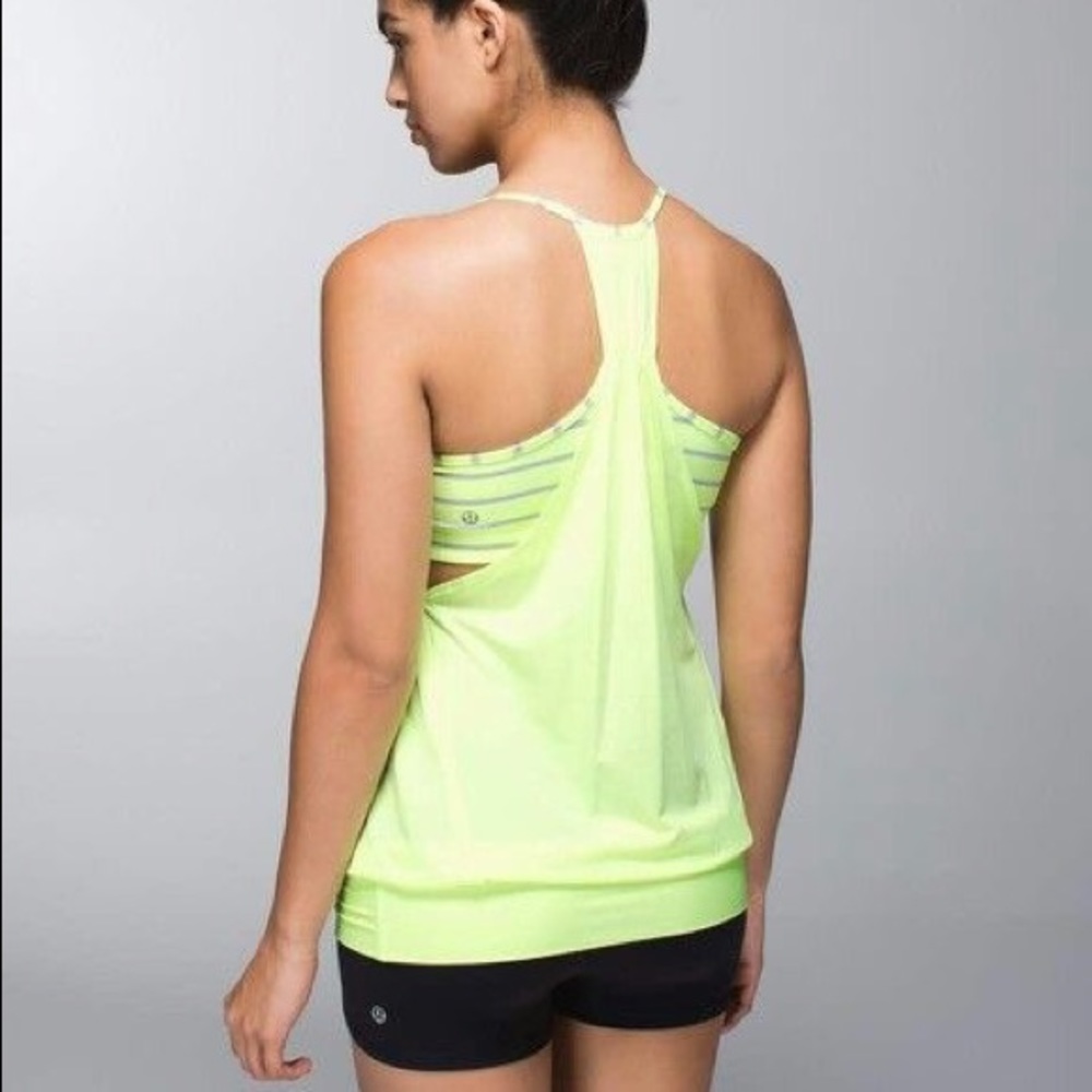 Lululemon Lime Green No Limits Tank Size 8